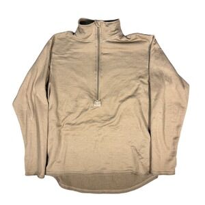 Peckham Inc Cold Weather Tactical Military Pullover Shirt Tan Long Sleeve Mens L